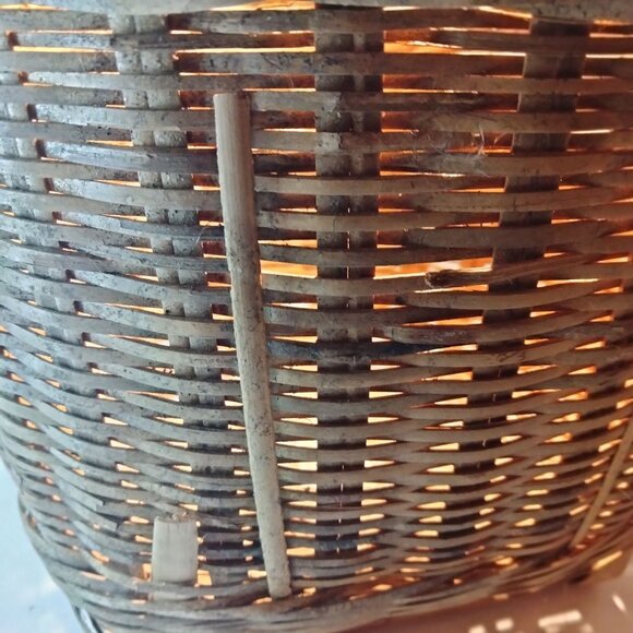 Antique Handmade Wicker Basket Handles Rustic Republic of China - Picture 9 of 11